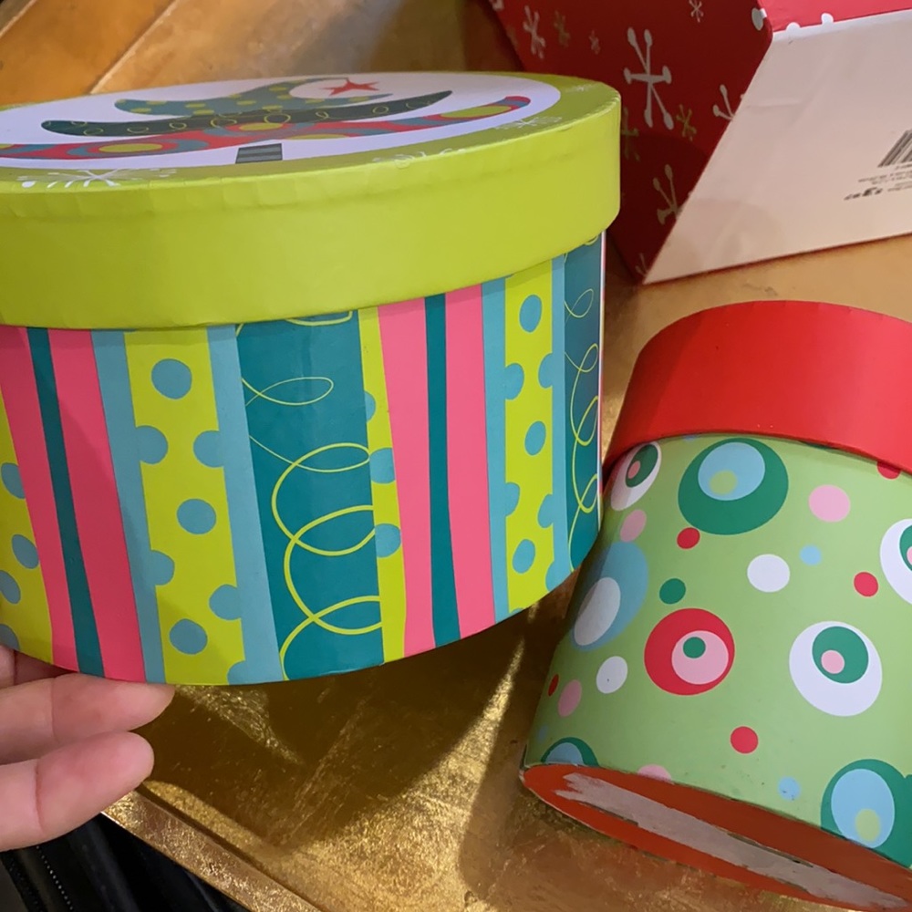 Assorted Christmas‎ Cardboard Gift Boxes in Lightly Used Condition